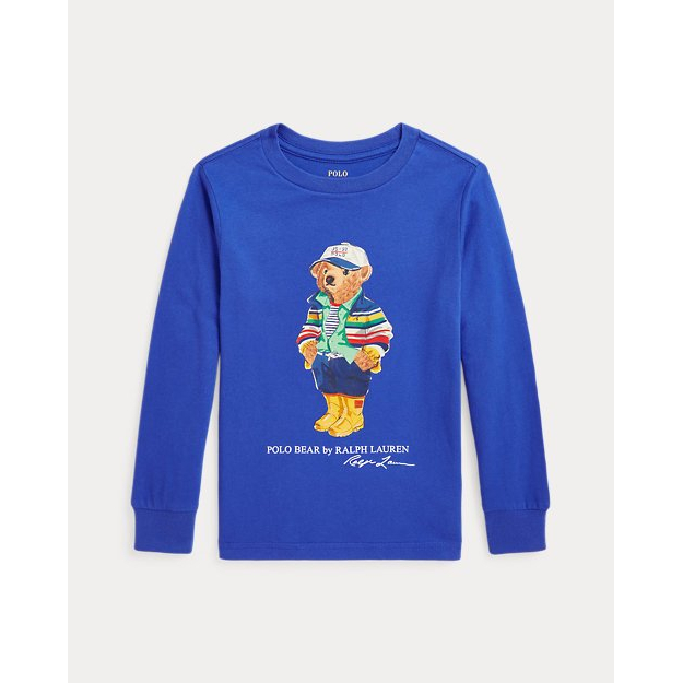 'Polo Bear Cotton Jersey Long-Sleeve Tee' pour Petits garçons