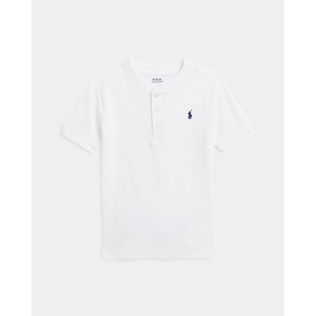 'Cotton Jersey Short-Sleeve Henley Shirt' pour Petits garçons