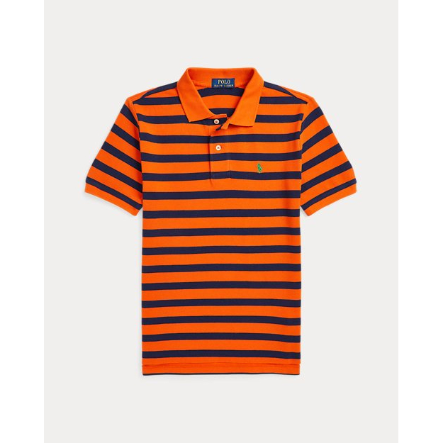 'Striped Cotton Mesh Polo Shirt' pour Grands garçons