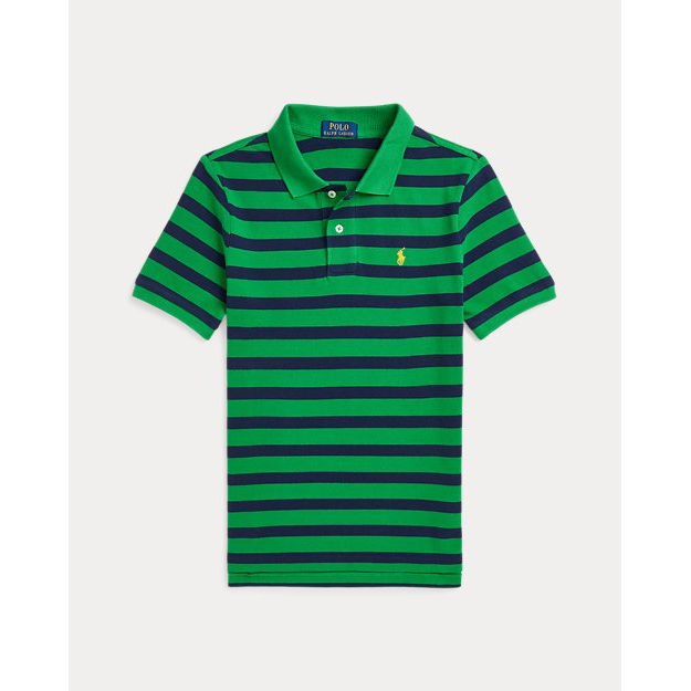 'Striped Cotton Mesh Polo Shirt' pour Grands garçons