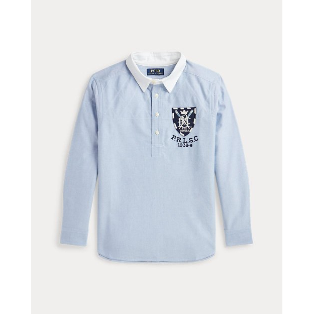 'Rugby-Inspired Cotton Oxford Shirt' pour Grands garçons