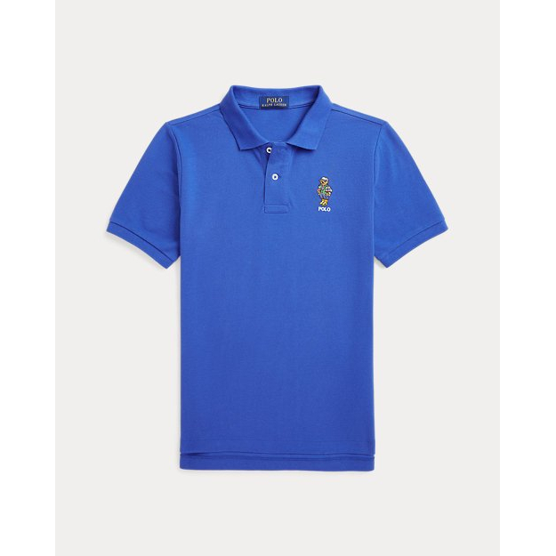 'Polo Bear Cotton Mesh Polo Shirt' pour Grands garçons