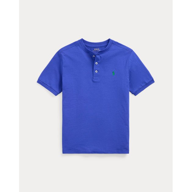 'Cotton Jersey Short-Sleeve Henley Shirt' pour Grands garçons