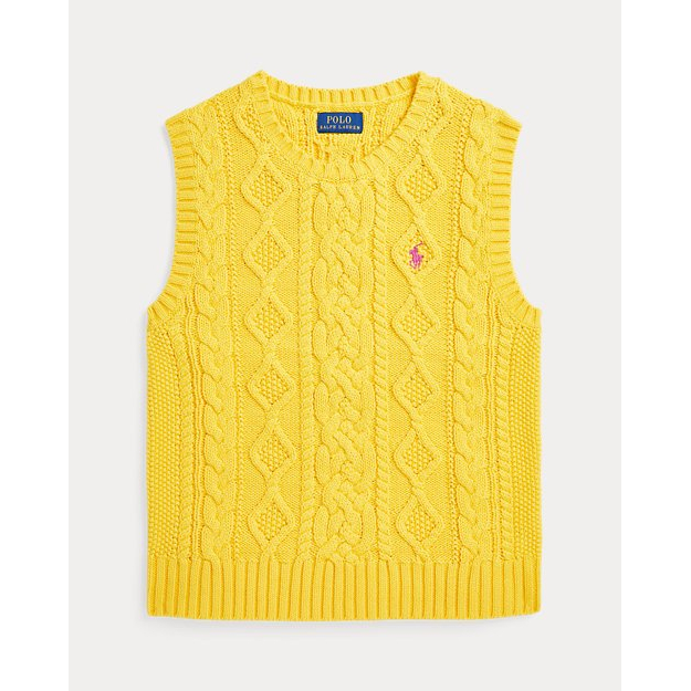 'Aran-Knit Cotton Sweater Vest' pour Grandes filles