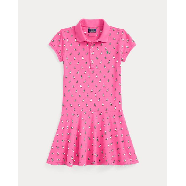 'Sailboat-Print Stretch Mesh Polo Dress' pour Grandes filles