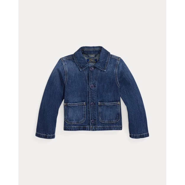 'Logo Cotton Denim Boxy Jacket' pour Bambins & petites filles