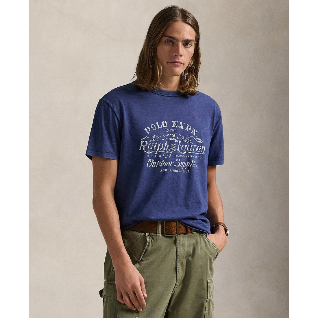 'Classic-Fit Slub Jersey Graphic T-Shirt' pour Hommes