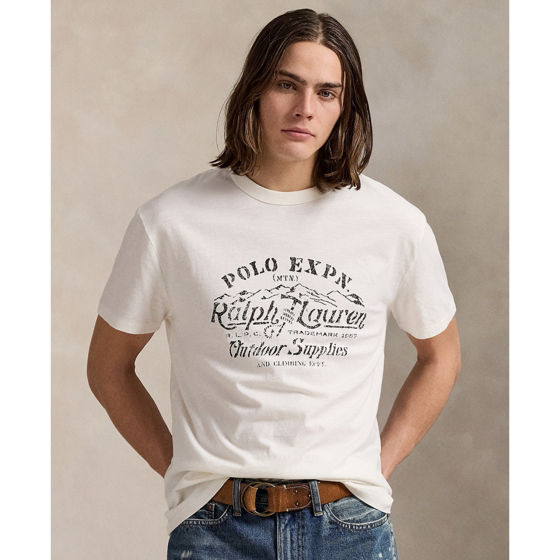 'Classic-Fit Slub Jersey Graphic T-Shirt' pour Hommes