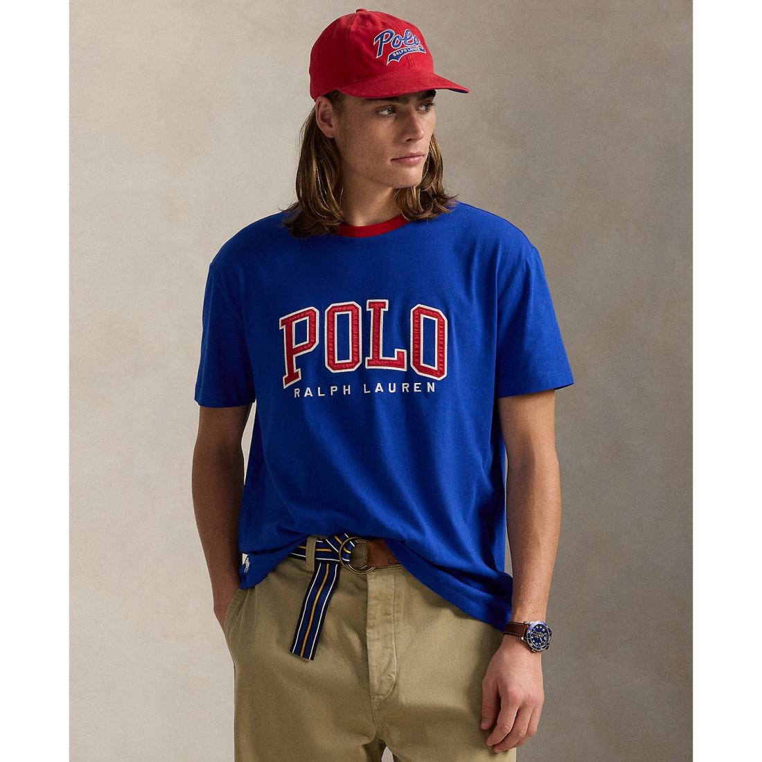 'Classic-Fit Letterman-Logo T-Shirt' pour Hommes