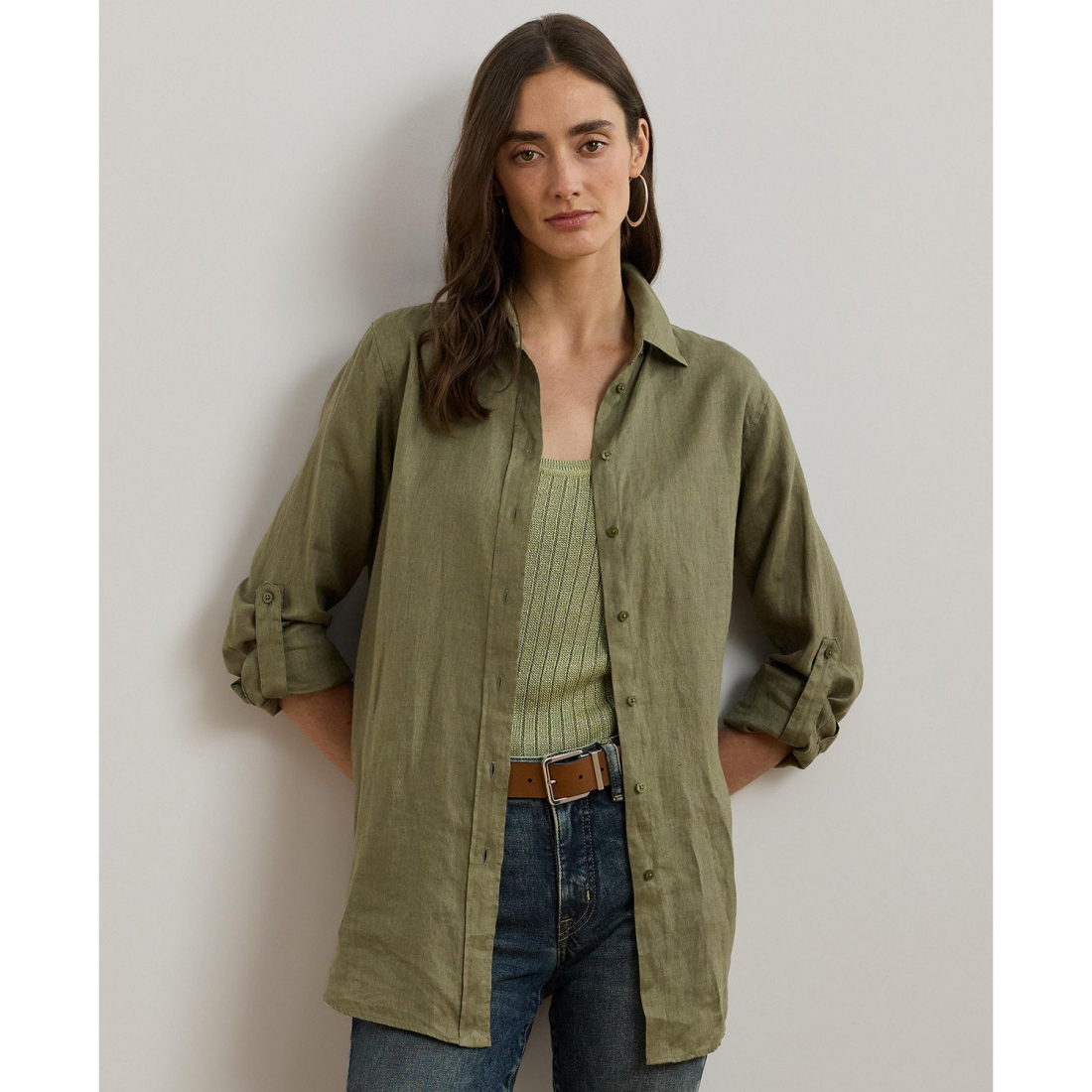 'Linen Shirt, Regular & Petite' pour Femmes