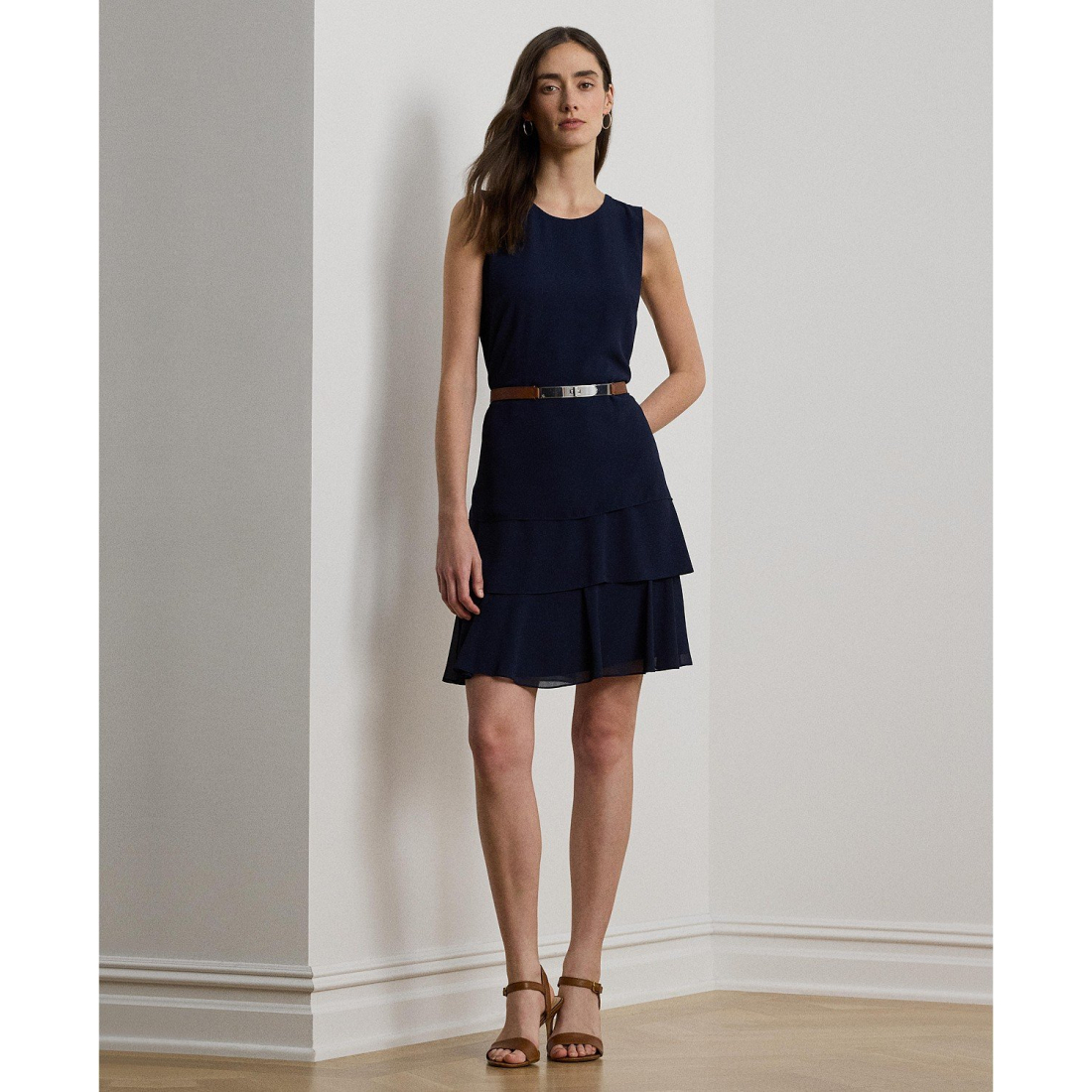 'Crinkle Georgette Shift Dress' pour Femmes