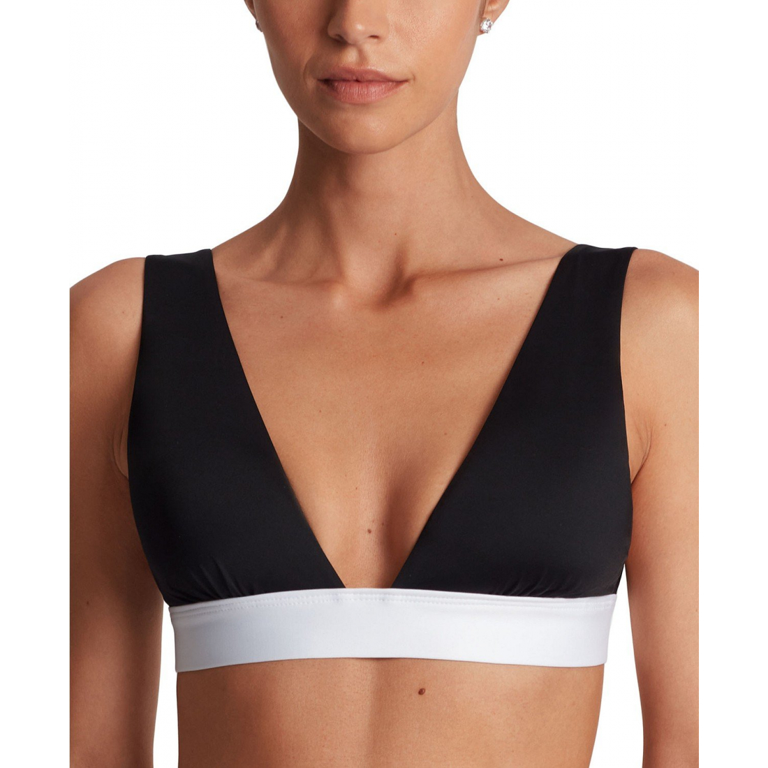 'Banded Modern V-Neck Bikini Top' pour Femmes