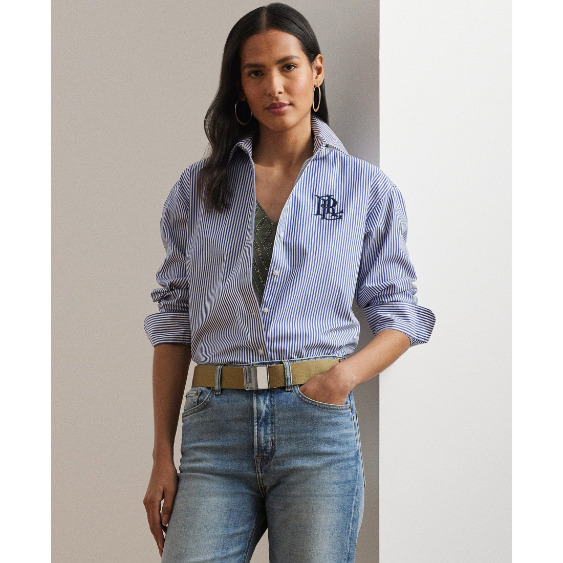 'Striped Long-Sleeve Shirt' pour Femmes