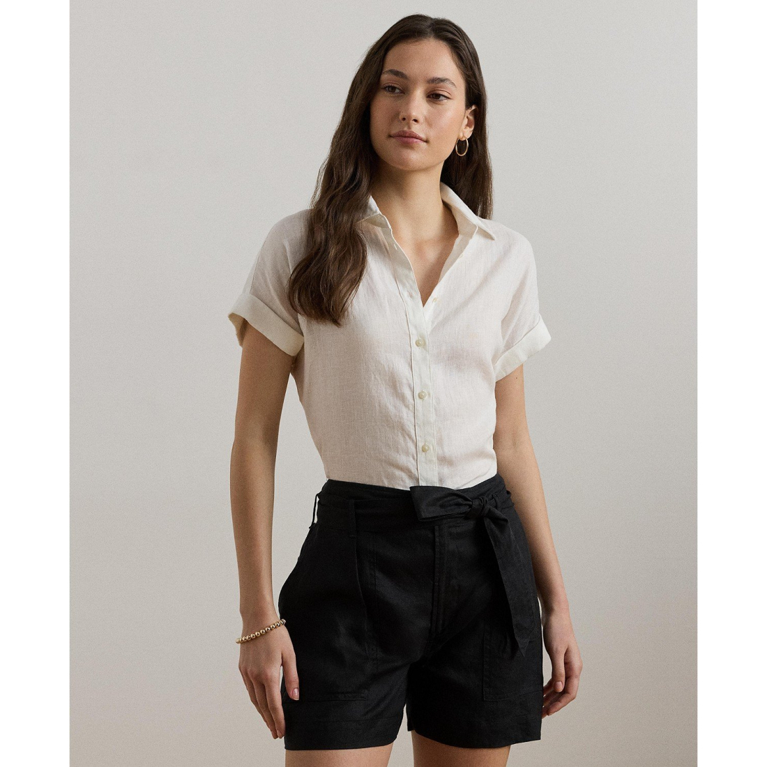 'Dolman-Sleeve Linen Shirt, Regular & Petite' pour Femmes