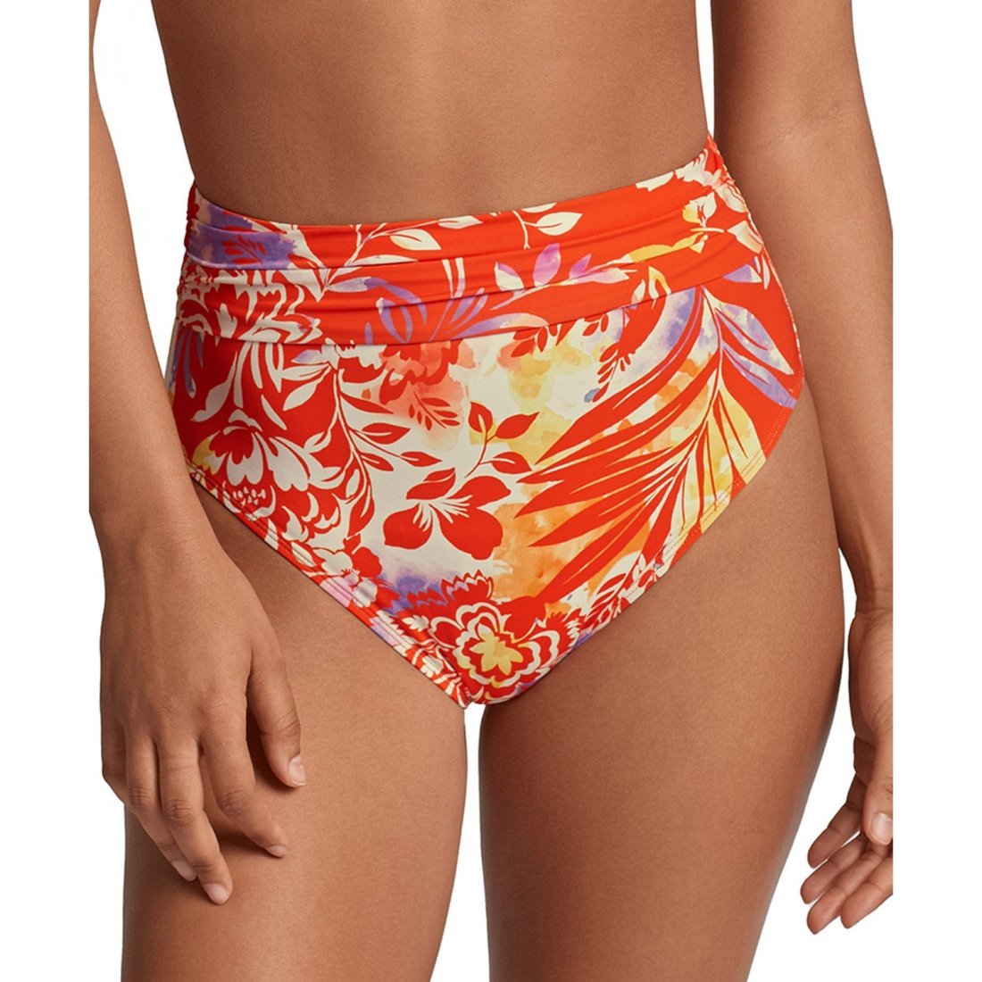 'Semi-Shirred-Waistband Bikini Bottoms' pour Femmes