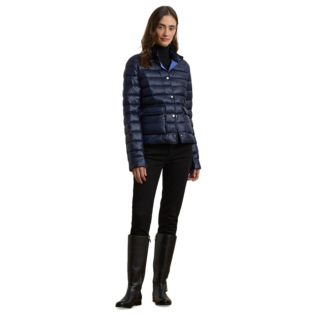 'Snap-Front Stand-Collar Packable Coat' für Damen