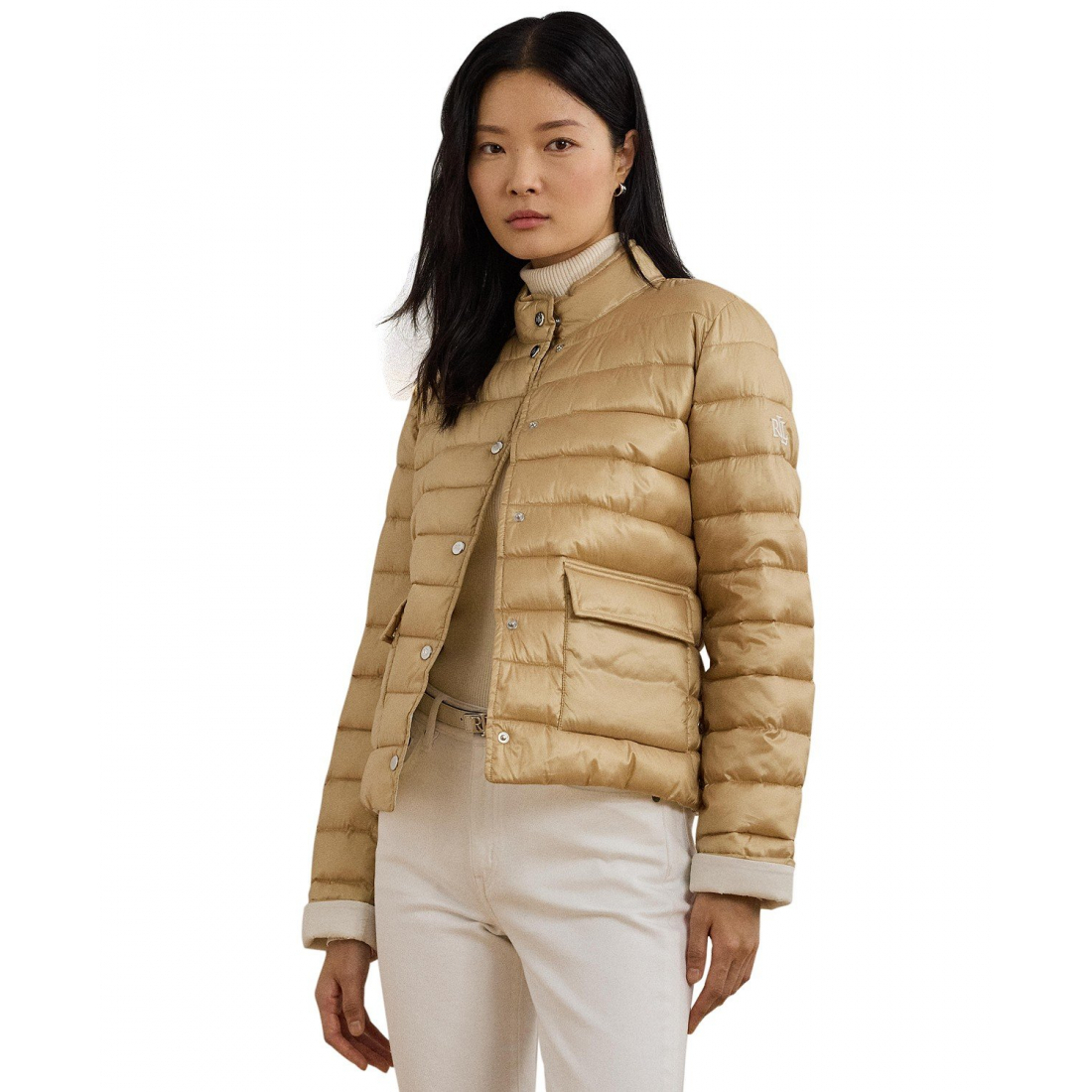 'Snap-Front Stand-Collar Packable Coat' für Damen