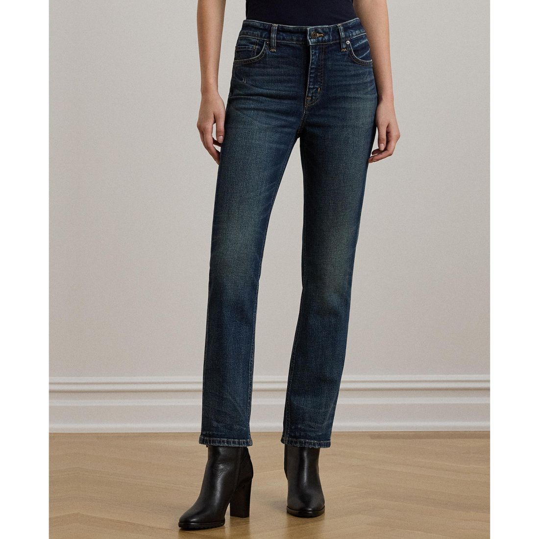 'High-Rise Straight Ankle Jeans' pour Femmes