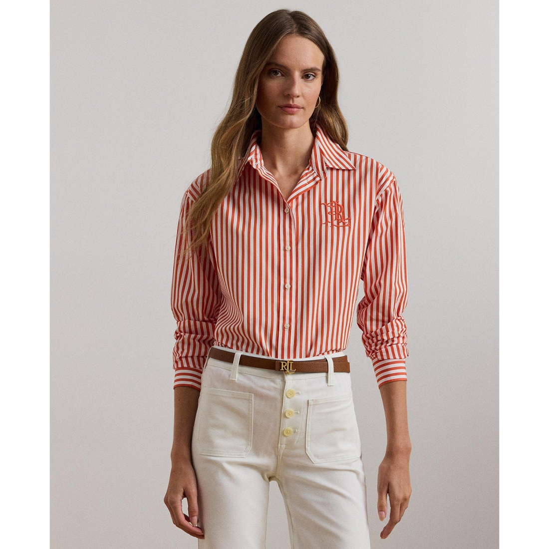 'Relaxed-Fit Striped Broadcloth Shirt' pour Femmes