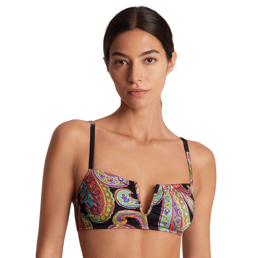 'Paisley-Print U-Wire Bikini Top' pour Femmes