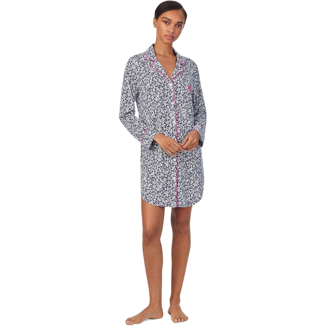 'Notched-Collar Sleepshirt' pour Femmes