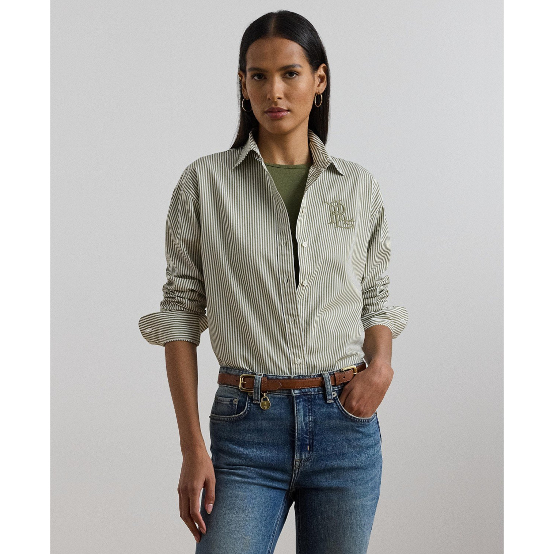 'Relaxed-Fit Striped Broadcloth Shirt' pour Femmes
