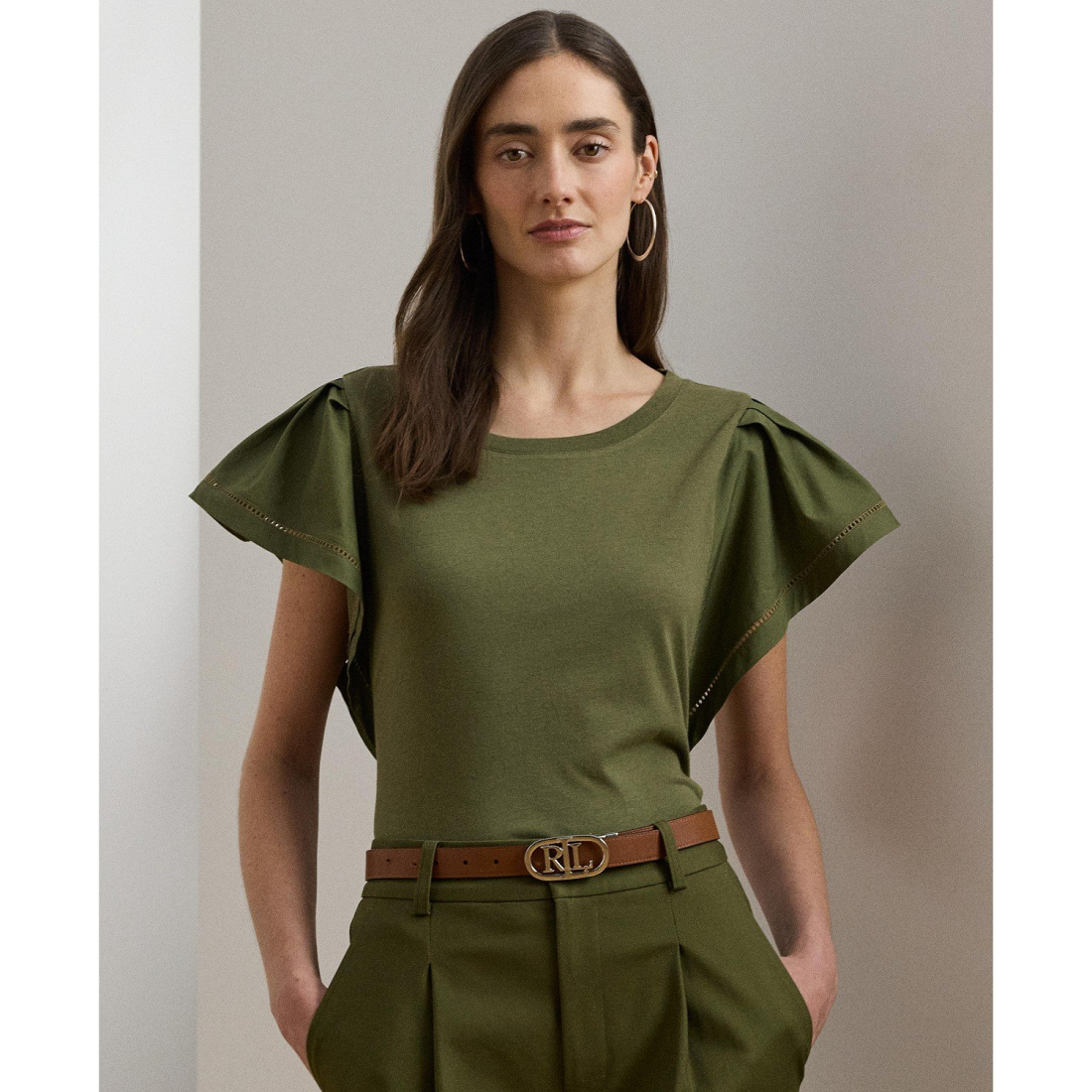 'Jersey Flutter-Sleeve Tee' pour Femmes