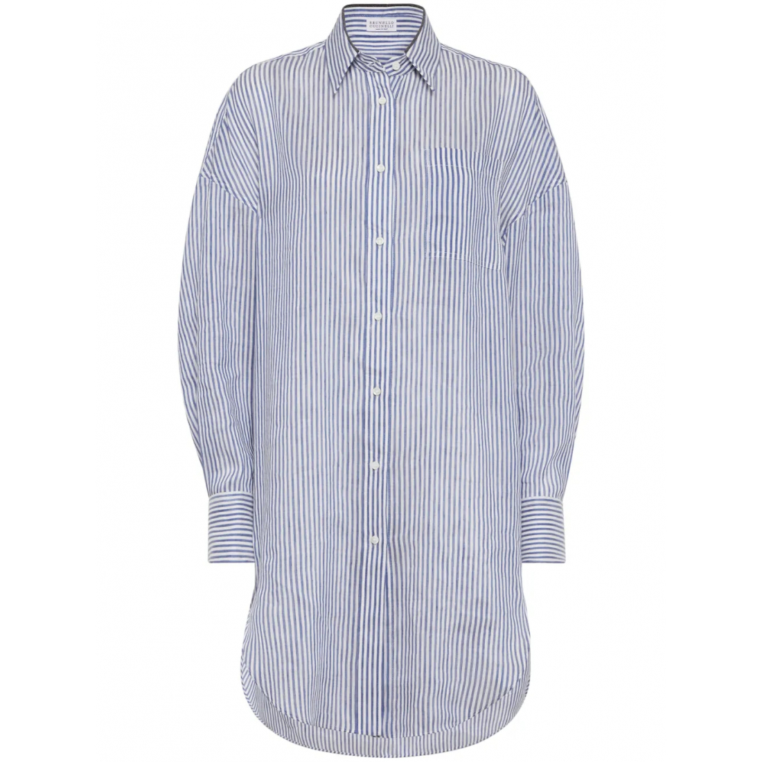 Women's 'Monili-Trim Long' Linen Shirt