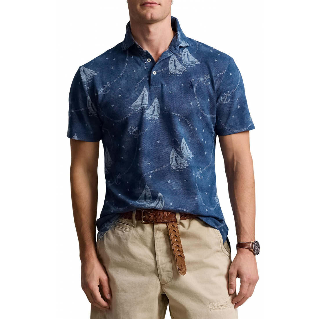 'Yarn Dyed Mesh Polo' pour Hommes