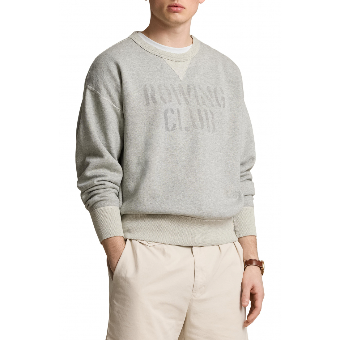'Logo Cotton Fleece Crewneck Sweatshirt' pour Hommes