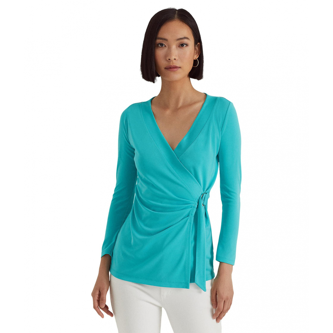 'Stretch Jersey Surplice Top' pour Femmes