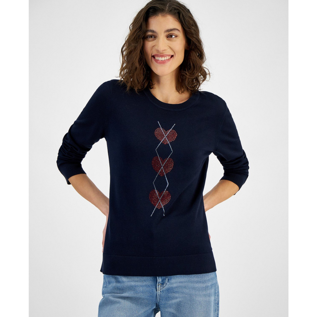 'Heart Argly Long-Sleeve Sweater' pour Femmes