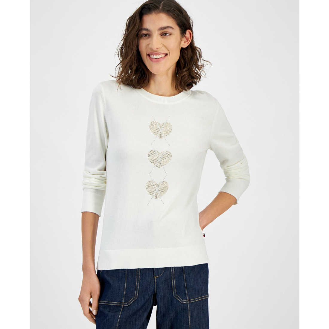 'Heart Argly Long-Sleeve Sweater' pour Femmes