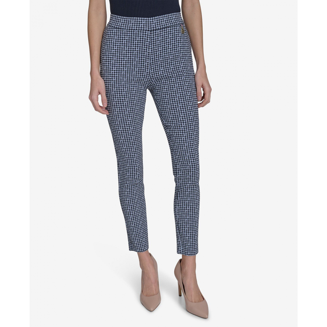 'Gingham-Print Pull-On Pants' pour Femmes