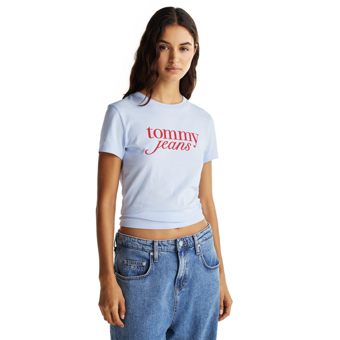 'Slim Essential Script Logo T-Shirt' pour Femmes