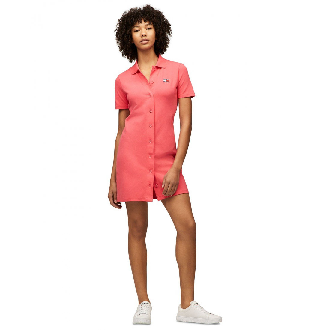 'Mini Short-Sleeve Polo Dress' pour Femmes