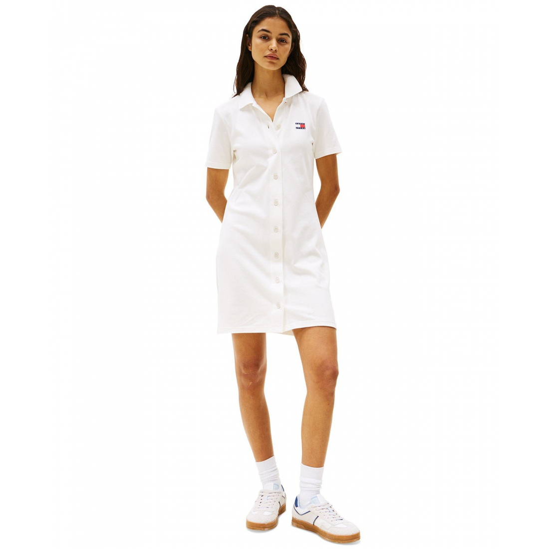'Mini Short-Sleeve Polo Dress' pour Femmes