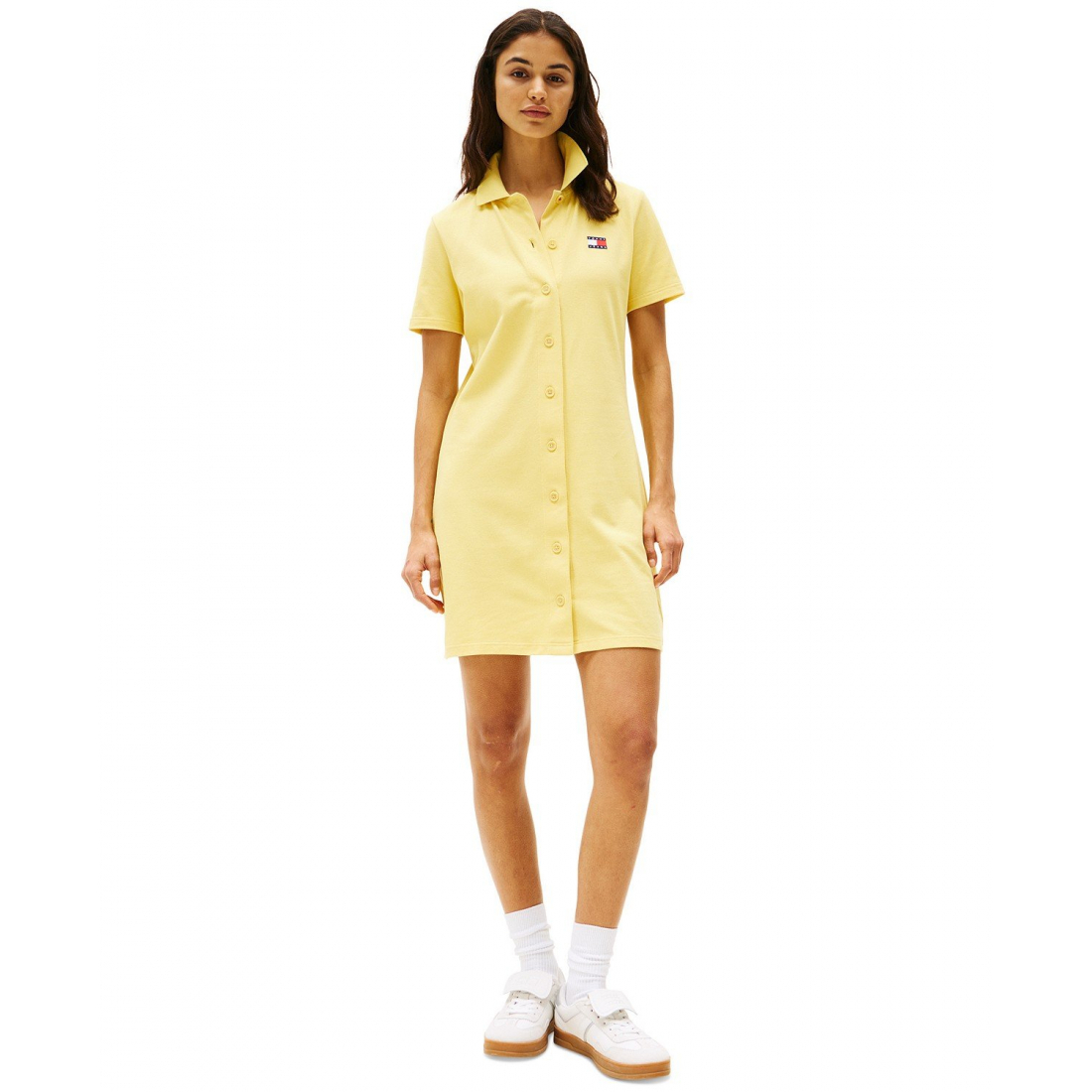 'Mini Short-Sleeve Polo Dress' pour Femmes
