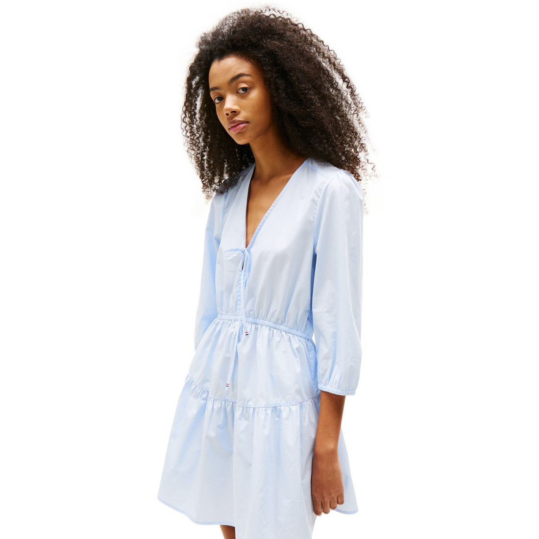 'Cotton Poplin Tiered Minidress' pour Femmes