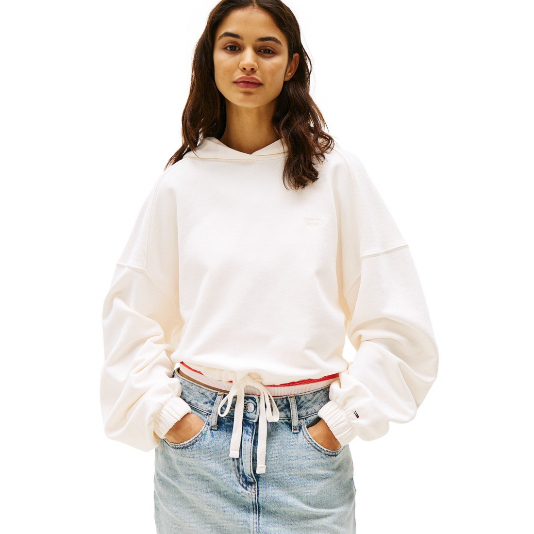 'Drawstring-Hem Logo Hoodie' pour Femmes