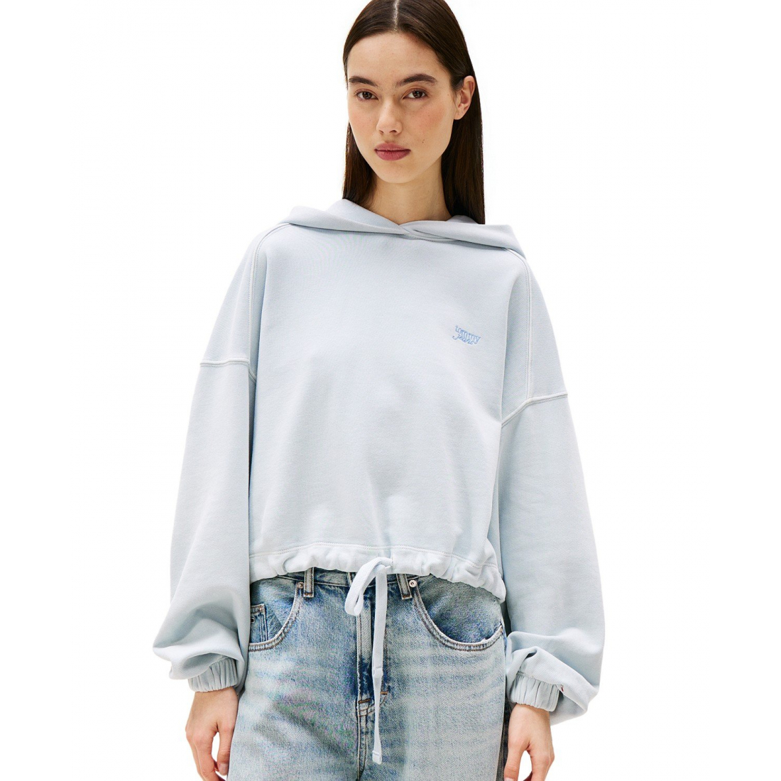 'Drawstring-Hem Logo Hoodie' pour Femmes