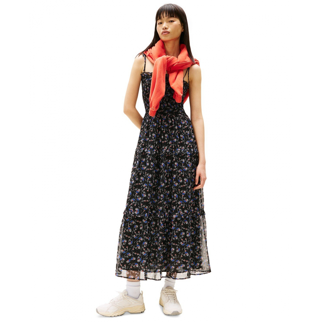 'Smocked Floral Maxi Dress' pour Femmes