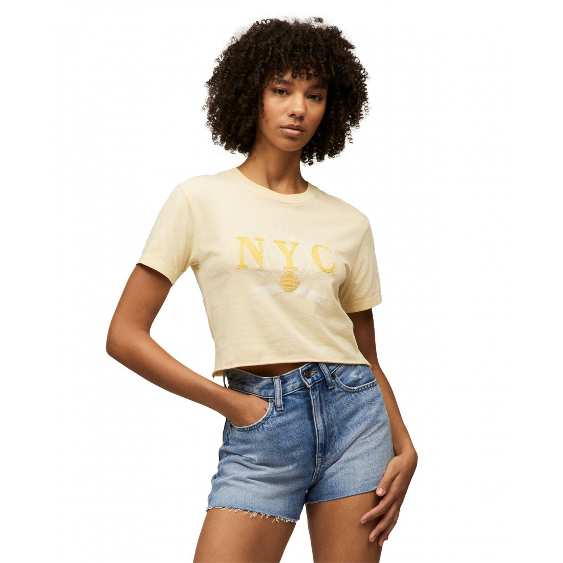 T-shirt 'Cotton Crop Varsity Crewneck' pour Femmes