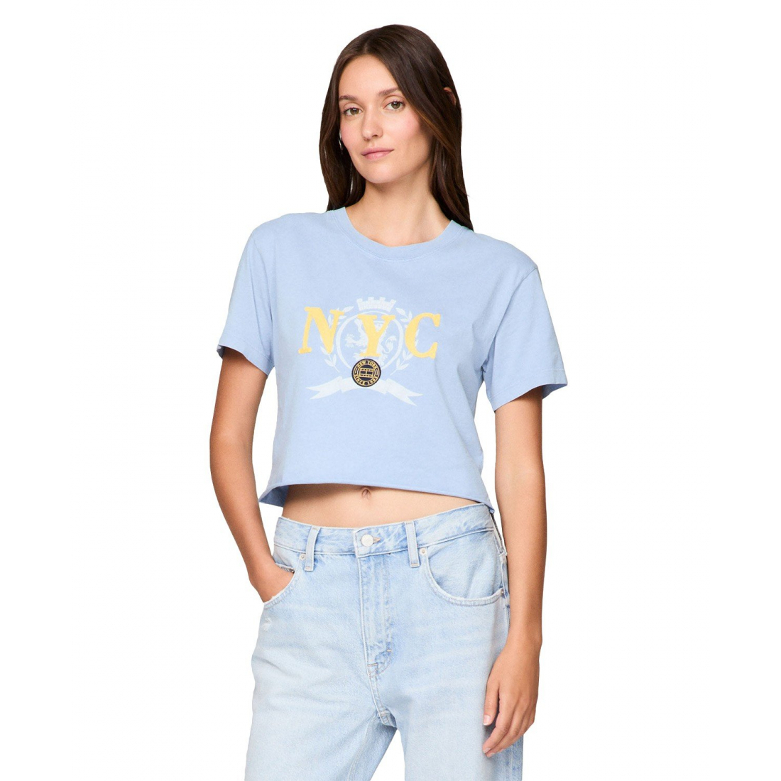 T-shirt 'Cotton Crop Varsity Crewneck' pour Femmes