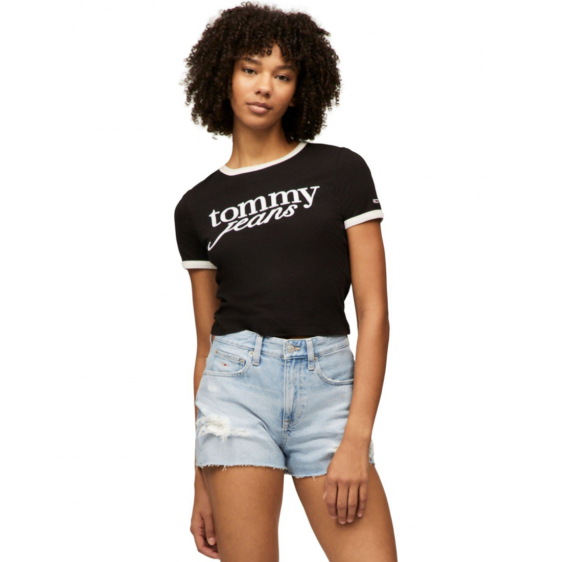 'Slim Logo Ringer T-Shirt' pour Femmes