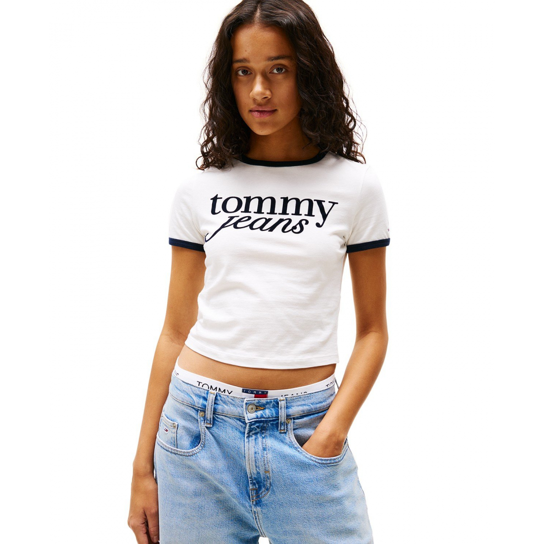 'Slim Logo Ringer T-Shirt' pour Femmes