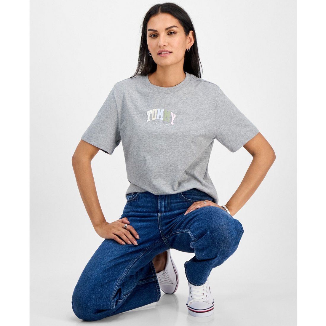 'Cotton Relaxed Varsity T-Shirt' pour Femmes