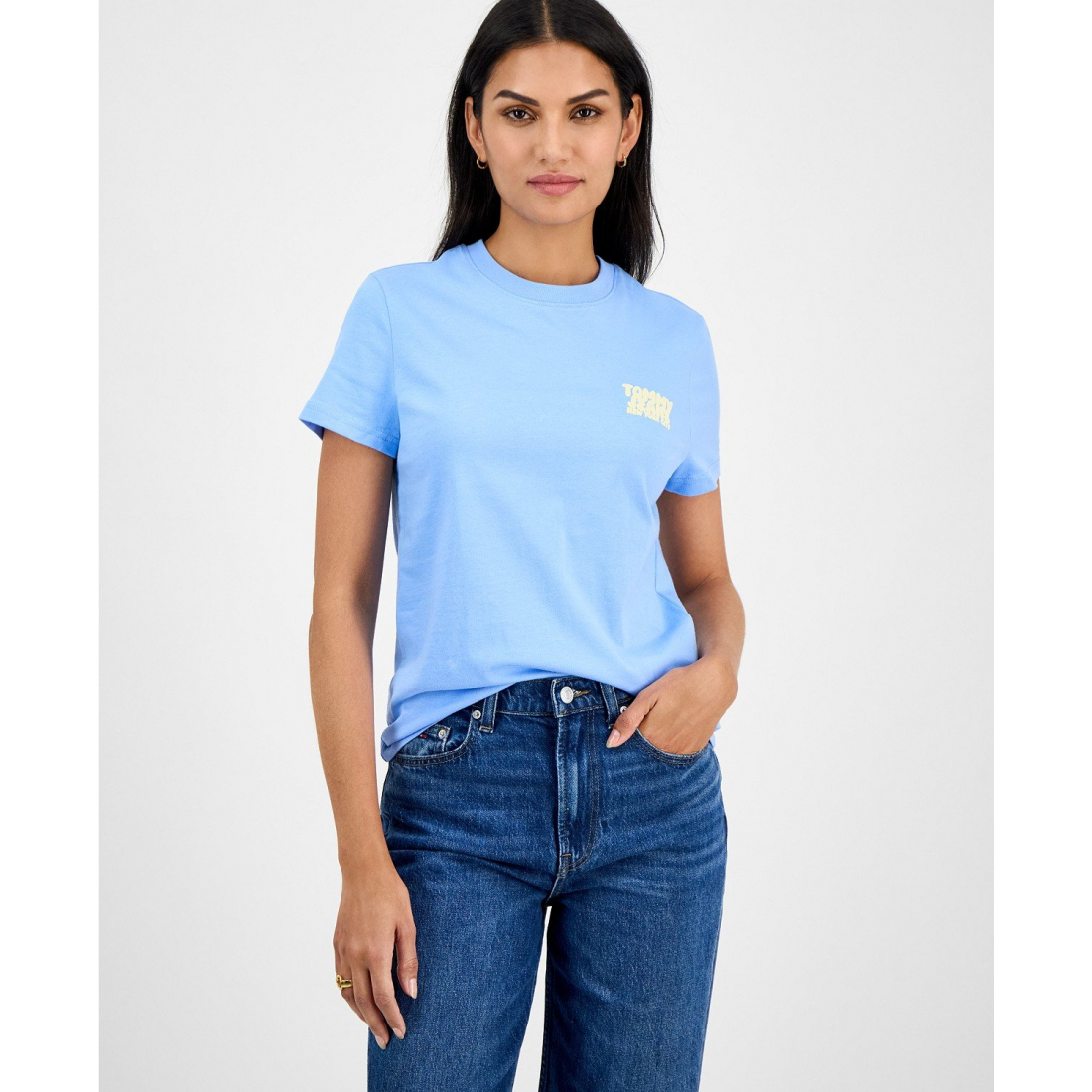 'Cotton Regular-Fit Bubble Logo Tee' pour Femmes