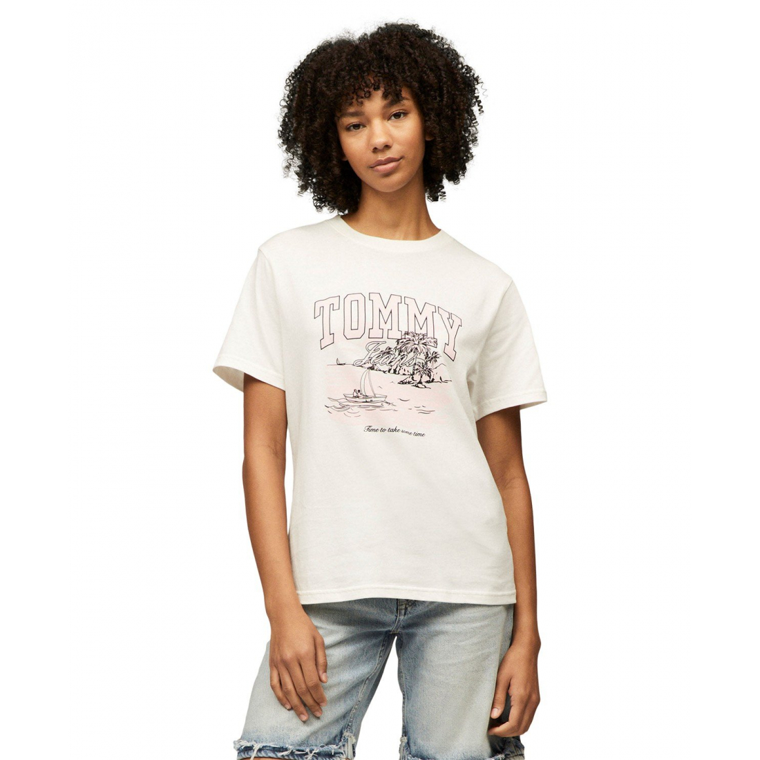'Relaxed Tonal Tropics Graphic Tee' pour Femmes