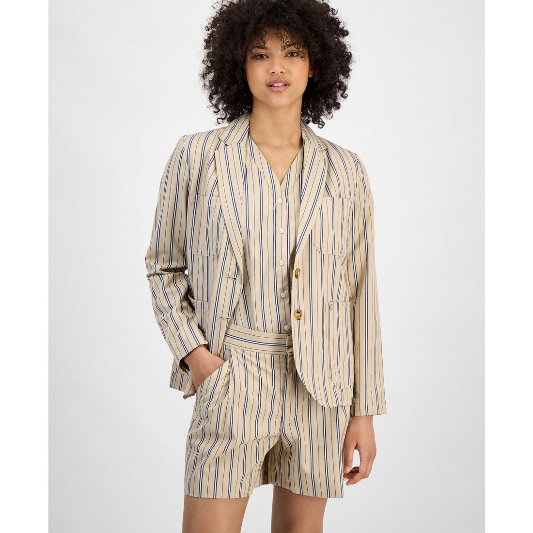 'Striped Two-Button Blazer' pour Femmes